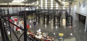 Total Tools Springwood warehouse fitout progress electrical installation racking layout