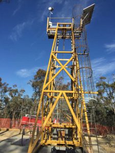 off grid power system solar tower point to point wireless link CCTV alarm remote industrial site electrical installation