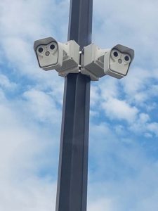 dual lens cctv camera installation car park security commercial surveillance