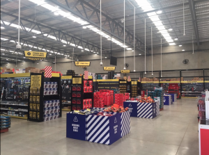 Total Tools retail store electrical lighting ventilation wall fans installation commercial warehouse fitout Australia
