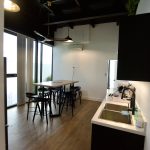 Commercial kitchen lighting installation Seaford Melbourne with custom pendant feature lighting and electrical fitout